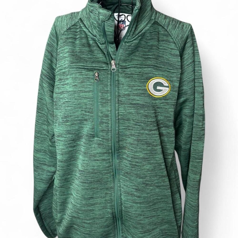NFL Team Apparel Womens Green Bay Packers Full Zip Jacket Large Fleece⁠